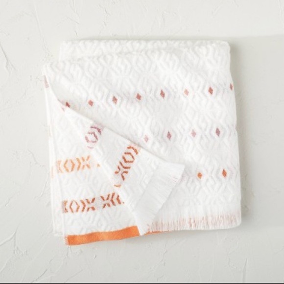 Opalhouse Bath Opalhouse Jungalow White Geo Print Striped Fringe Bath Towels Poshmark